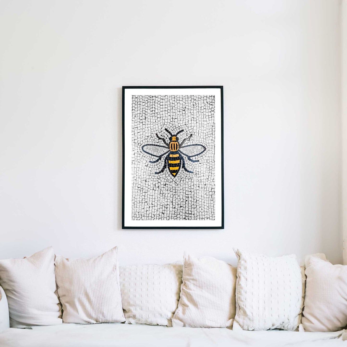 Manchester Worker Bee Mosaic Mancunian Fine Art Print, Manchester Town Hall Iconic Symbol, A4, A3, A2