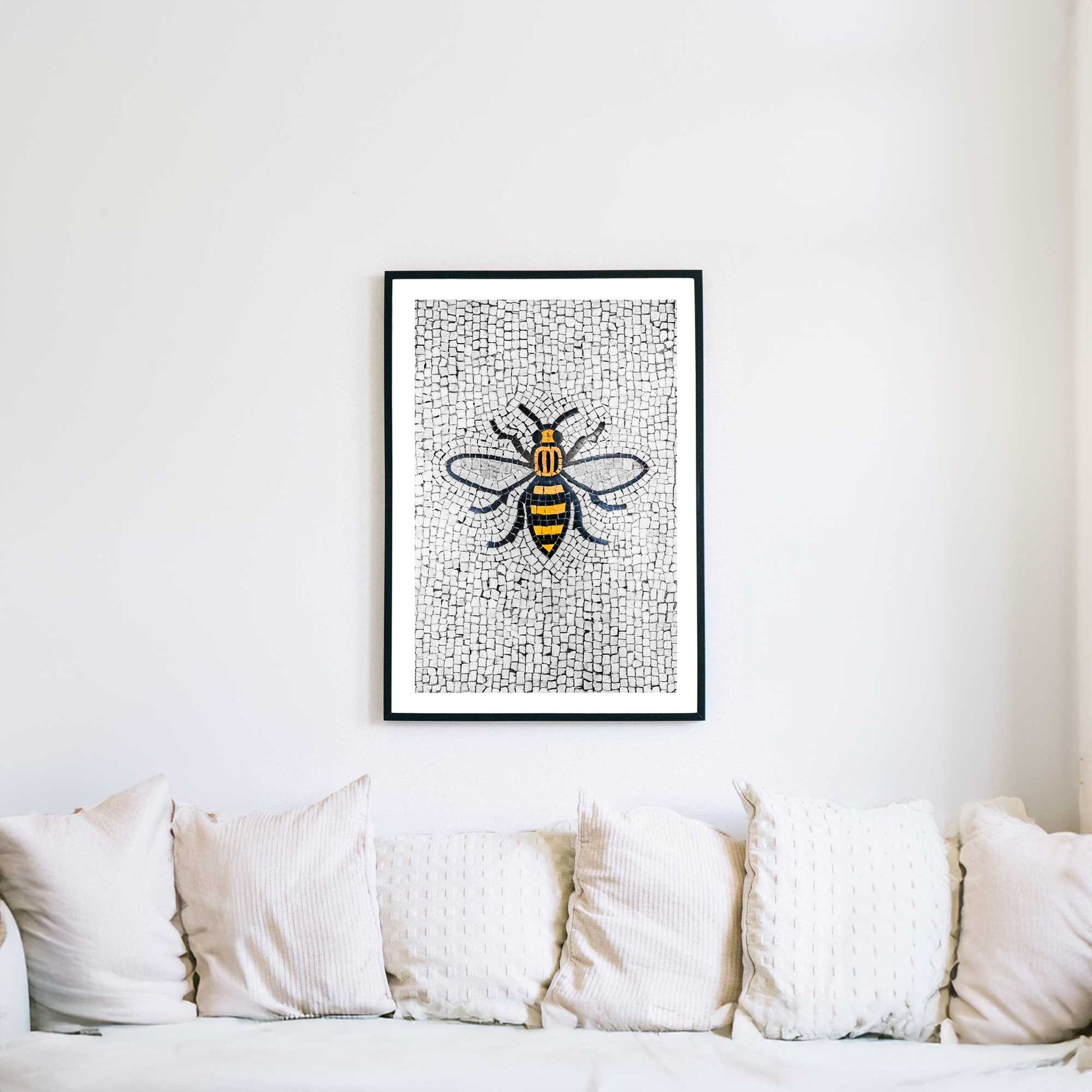 Manchester Worker Bee Mosaic Mancunian Fine Art Print, Manchester Town Hall Iconic Symbol, A4, A3, A2