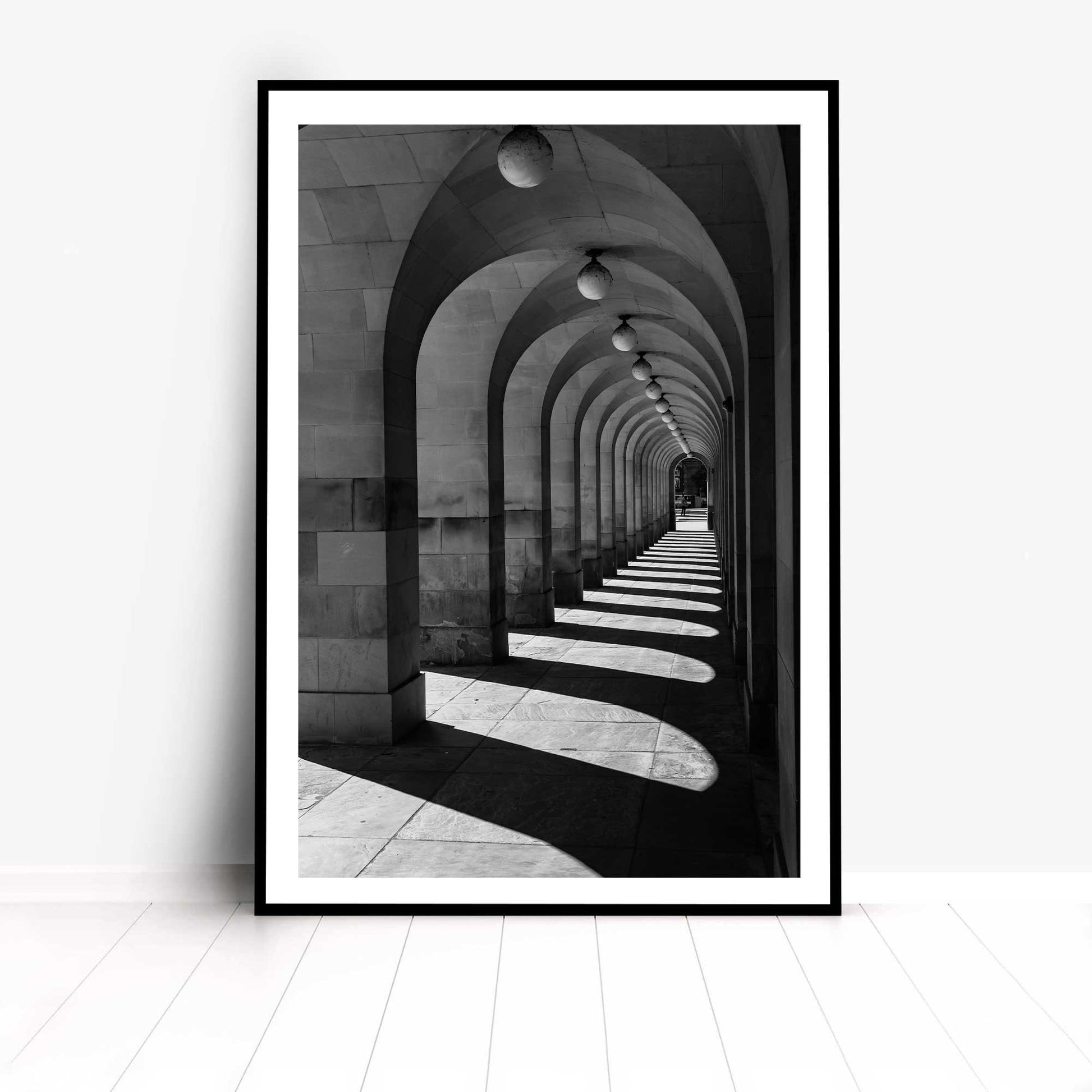 Manchester Town Hall Arches, Mancunian Fine Art Print, Stone Arch Poster, Architecture Print, Arched Walkway, Arches, Wall Print