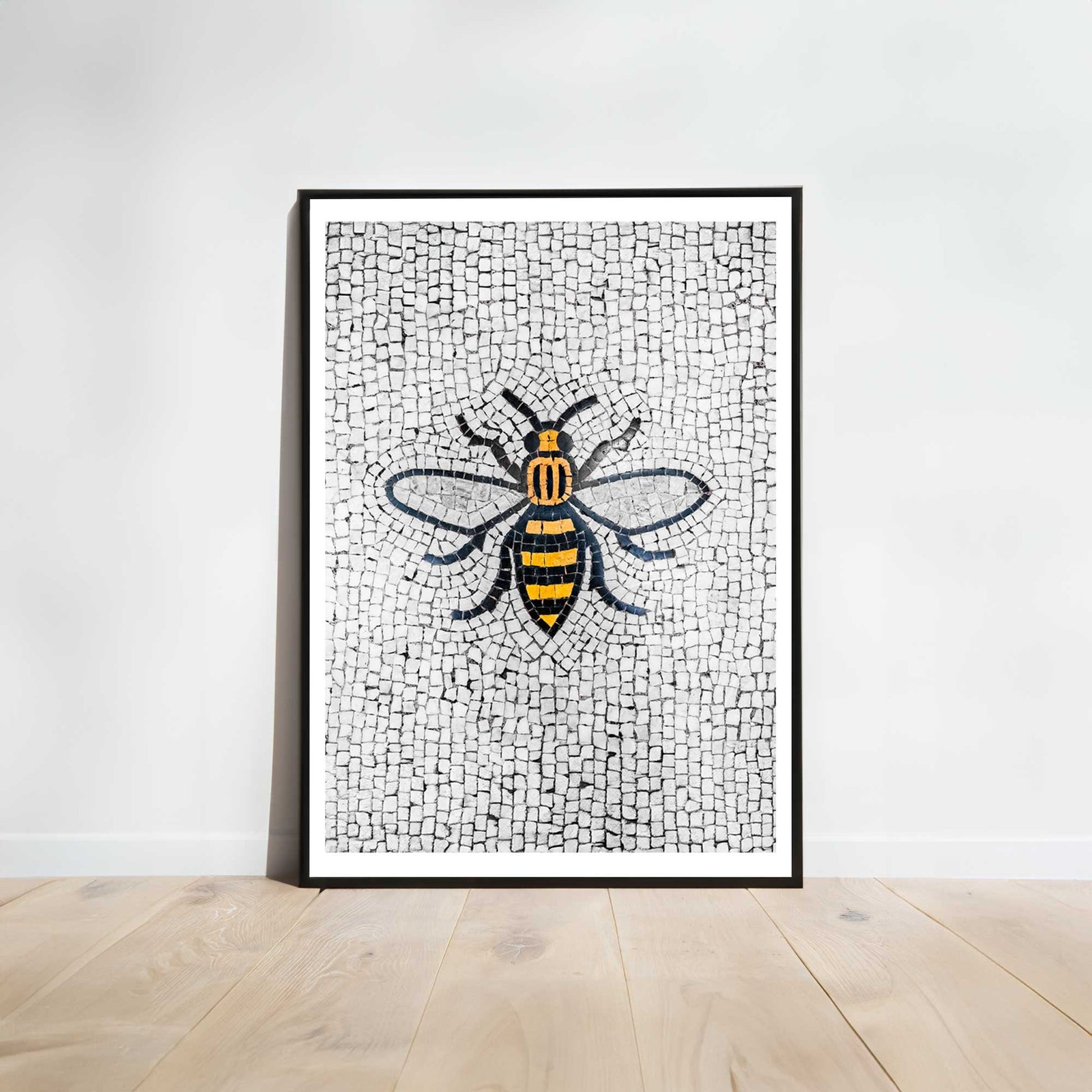 Manchester Worker Bee Mosaic Mancunian Fine Art Print, Manchester Town Hall Iconic Symbol, A4, A3, A2
