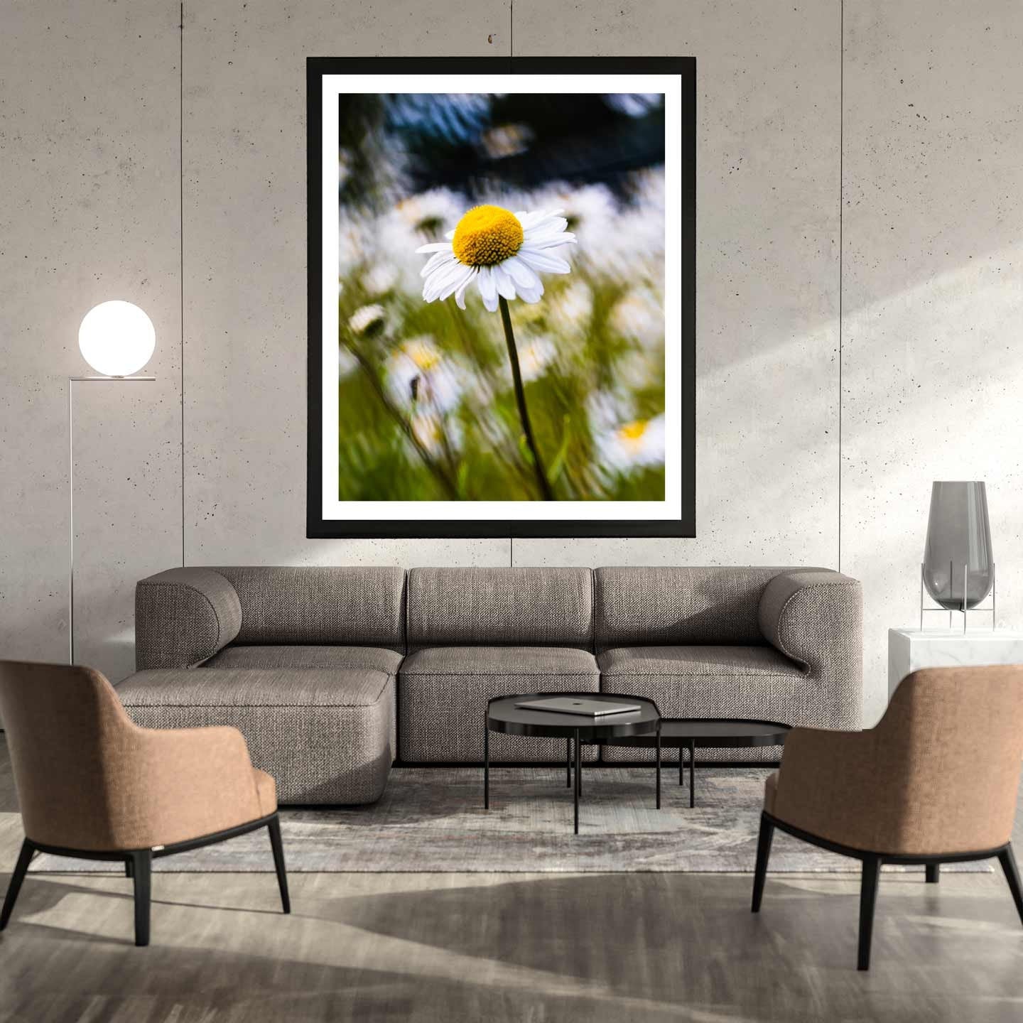 Yellow daisy flower fine art, Floral Printable Poster, Modern Wall Art, Flowers Print A4, A3, A2