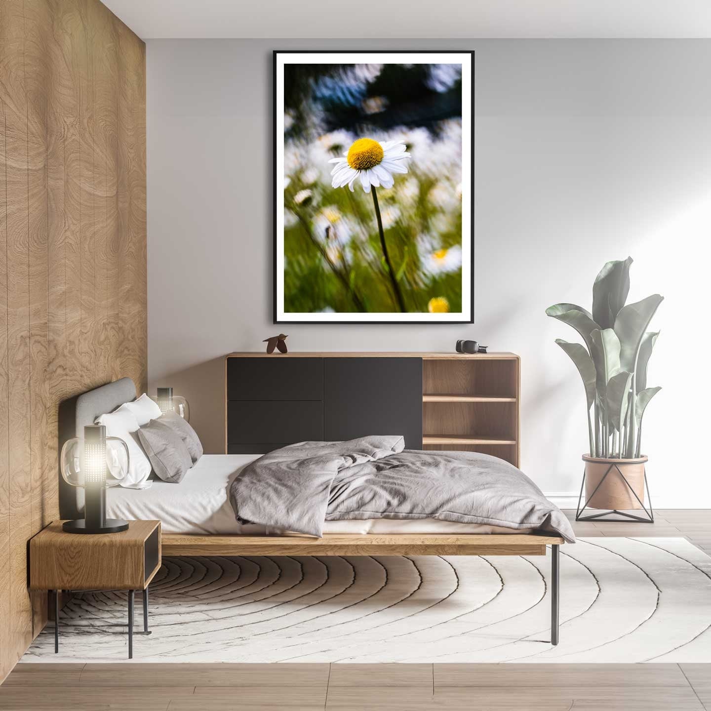 Yellow daisy flower fine art, Floral Printable Poster, Modern Wall Art, Flowers Print A4, A3, A2