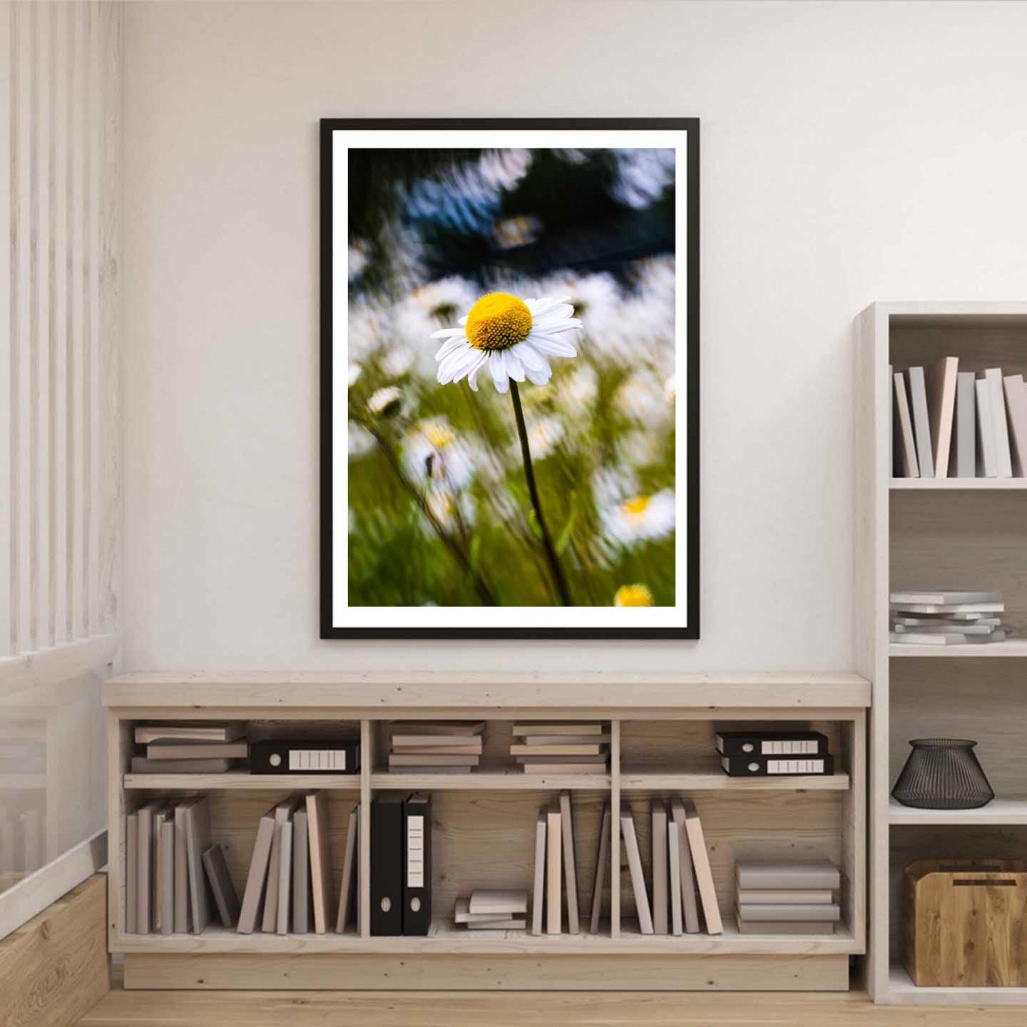 Yellow daisy flower fine art, Floral Printable Poster, Modern Wall Art, Flowers Print A4, A3, A2
