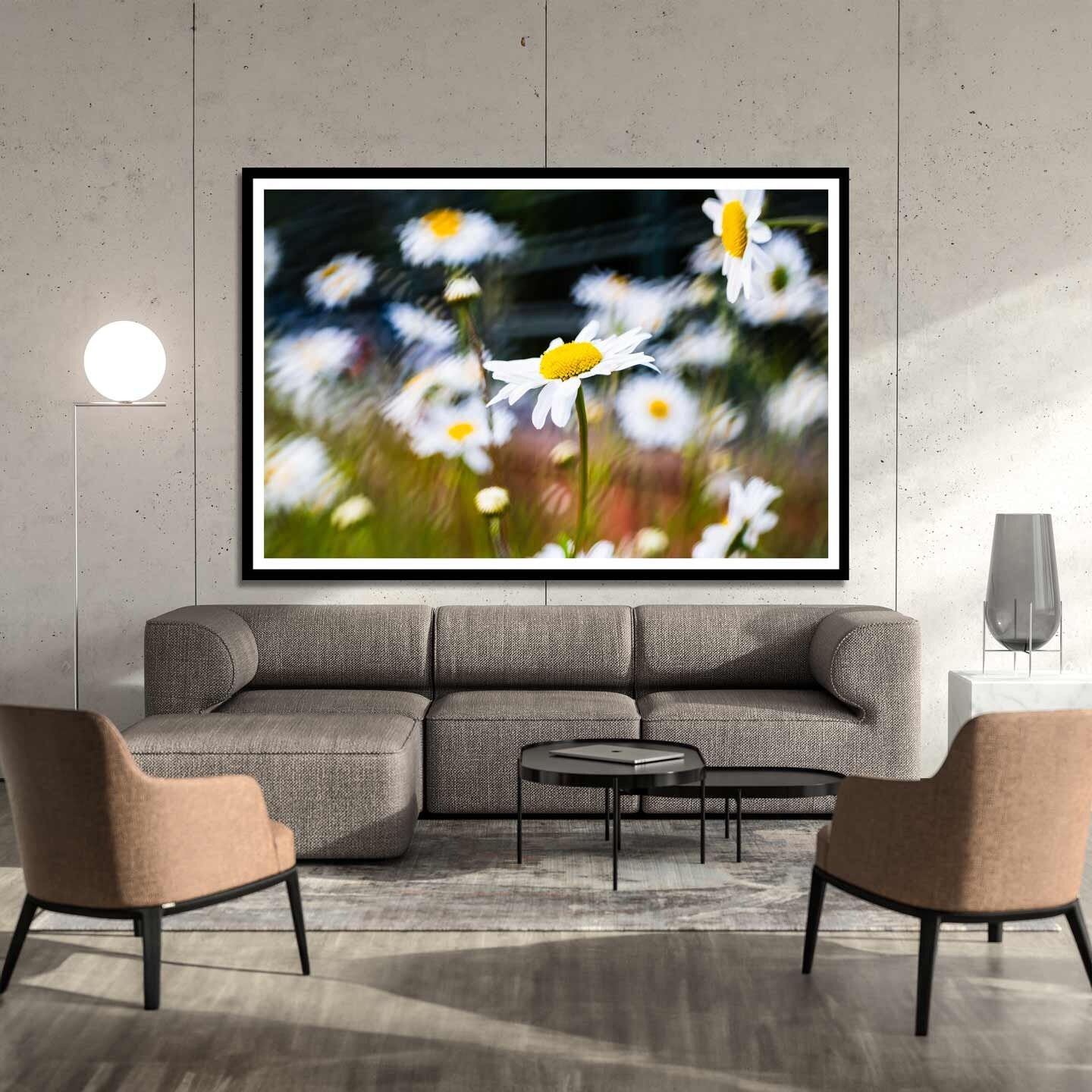 Abstract Yellow Daisy Flower Fine Art, Floral Printable Poster, Modern Wall Art, Flowers Print A4, A3, A2