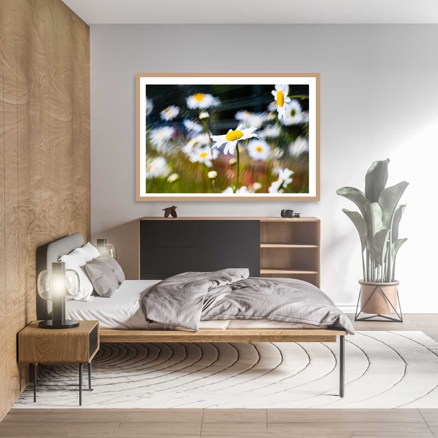 Abstract Yellow Daisy Flower Fine Art, Floral Printable Poster, Modern Wall Art, Flowers Print A4, A3, A2