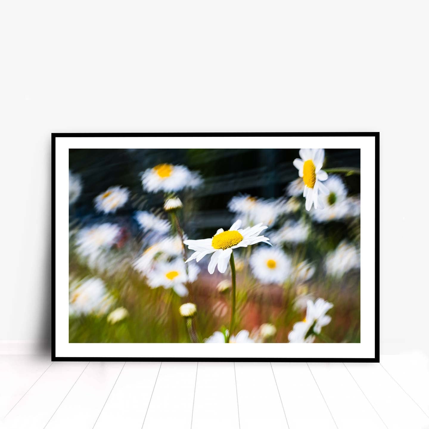 Abstract Yellow Daisy Flower Fine Art, Floral Printable Poster, Modern Wall Art, Flowers Print A4, A3, A2