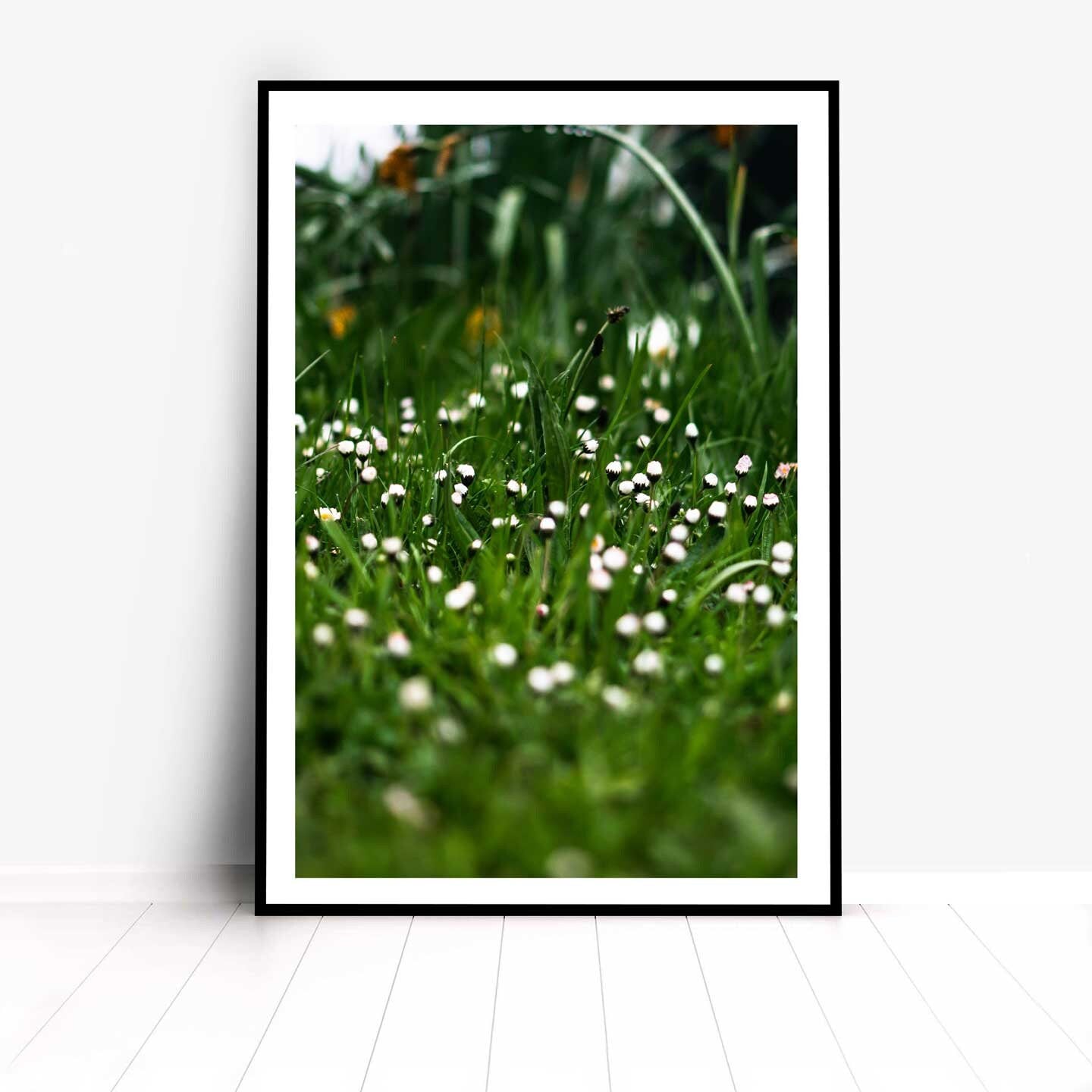 Abstract Little White Flowers Floral Flowers Fine Art Decor, Floral Printable Poster, Modern Wall Art, Flower Prints A4, A3, A2