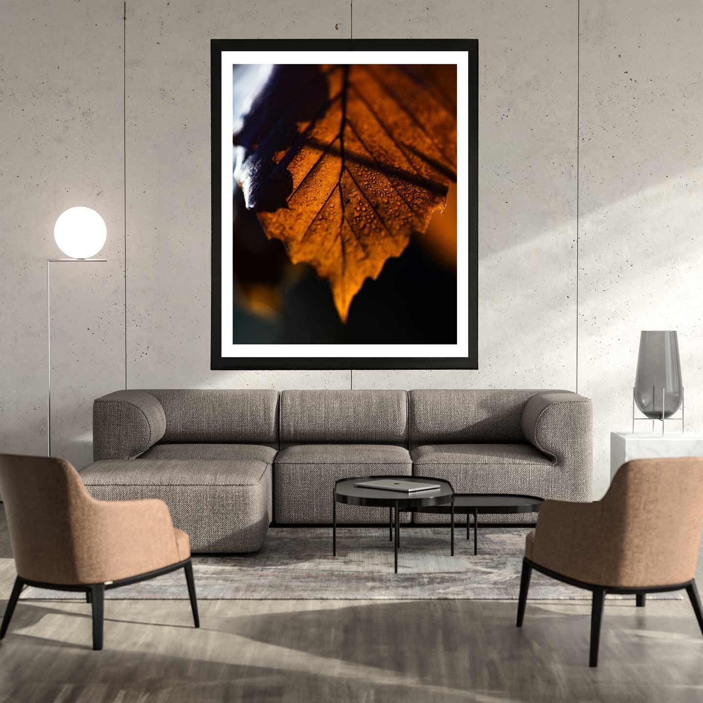 Autumn Leaf, Fall Wall Decor, Red Fall Leaf Wall Art, Farmhouse Fall Decor Fine Art Decor, A4, A3, A2