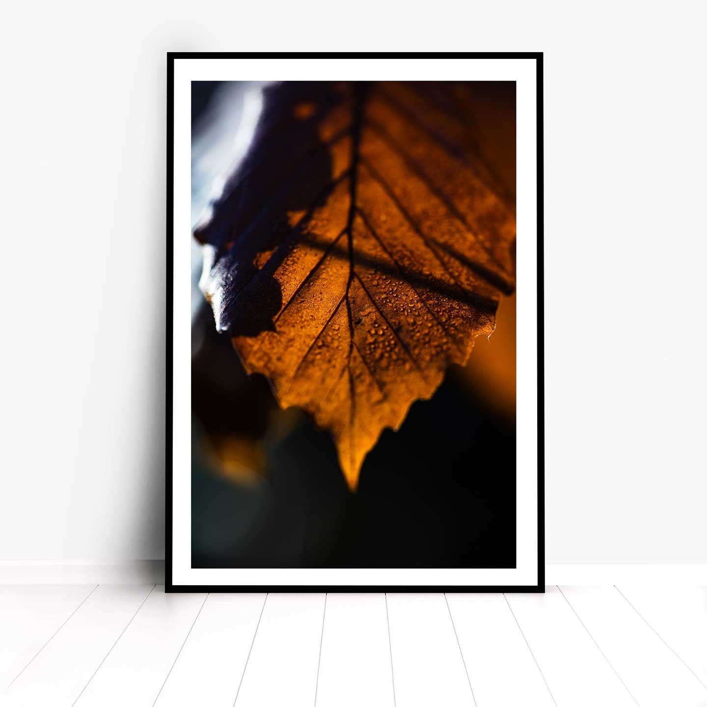 Autumn Leaf, Fall Wall Decor, Red Fall Leaf Wall Art, Farmhouse Fall Decor Fine Art Decor, A4, A3, A2