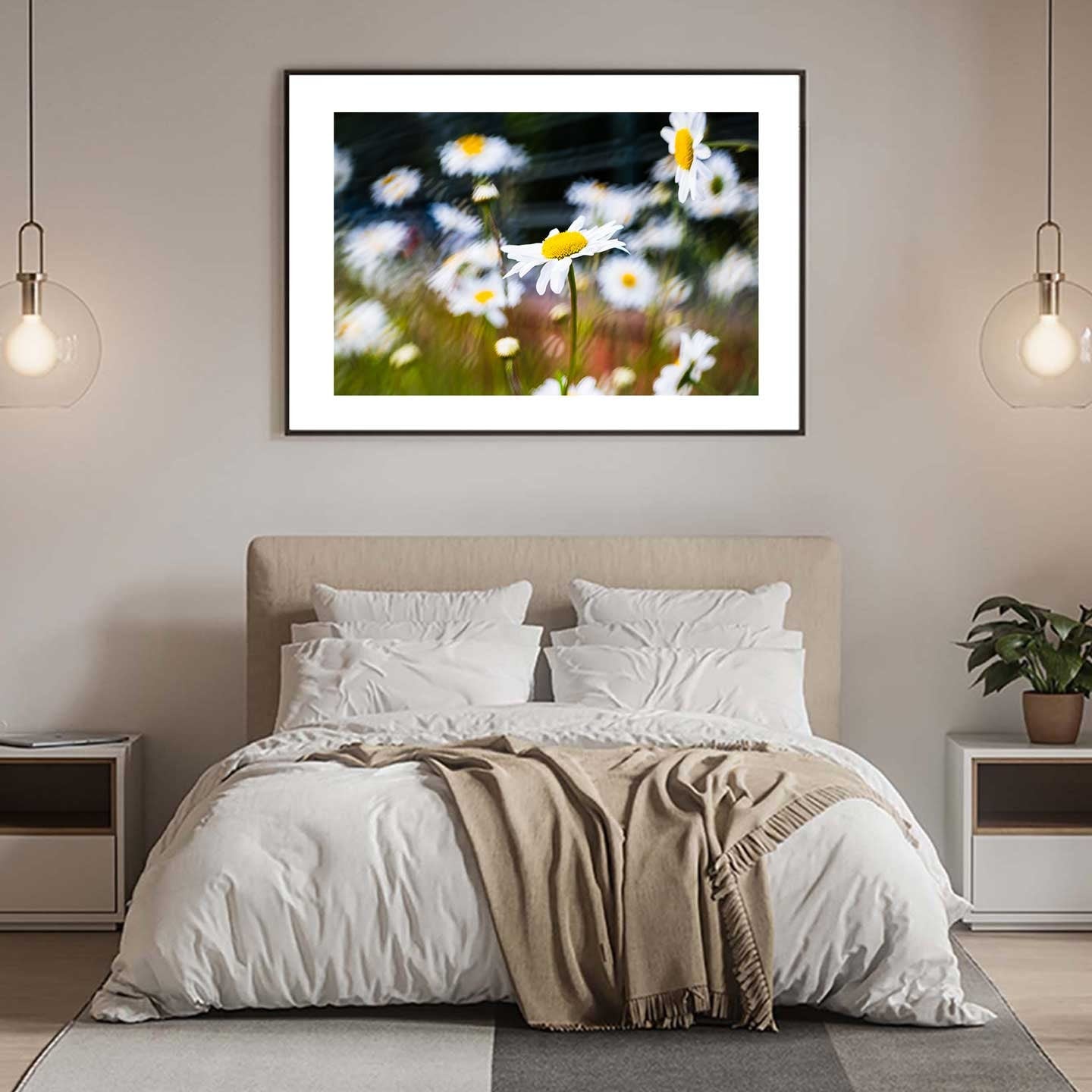 Abstract Yellow Daisy Flower Fine Art, Floral Printable Poster, Modern Wall Art, Flowers Print A4, A3, A2