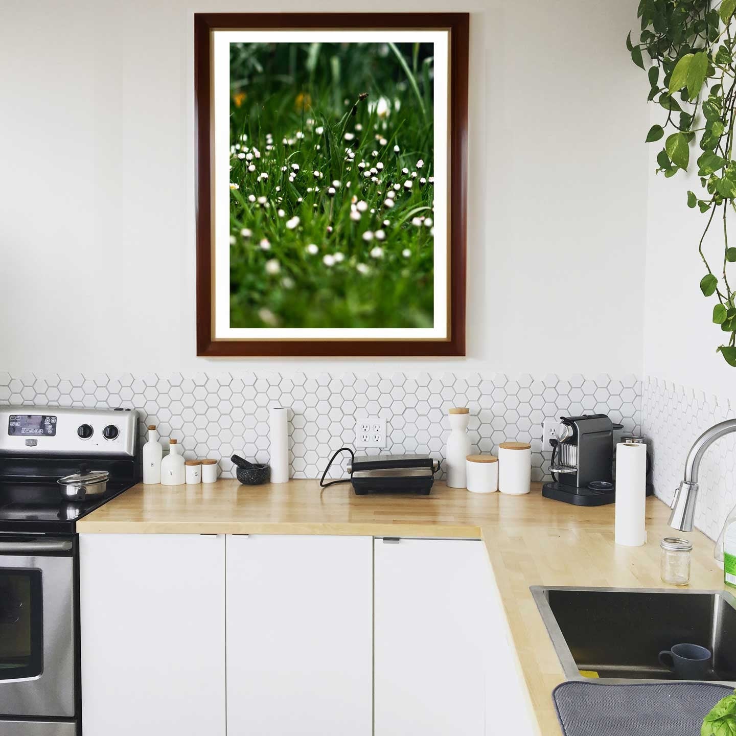 Abstract Little White Flowers Floral Flowers Fine Art Decor, Floral Printable Poster, Modern Wall Art, Flower Prints A4, A3, A2