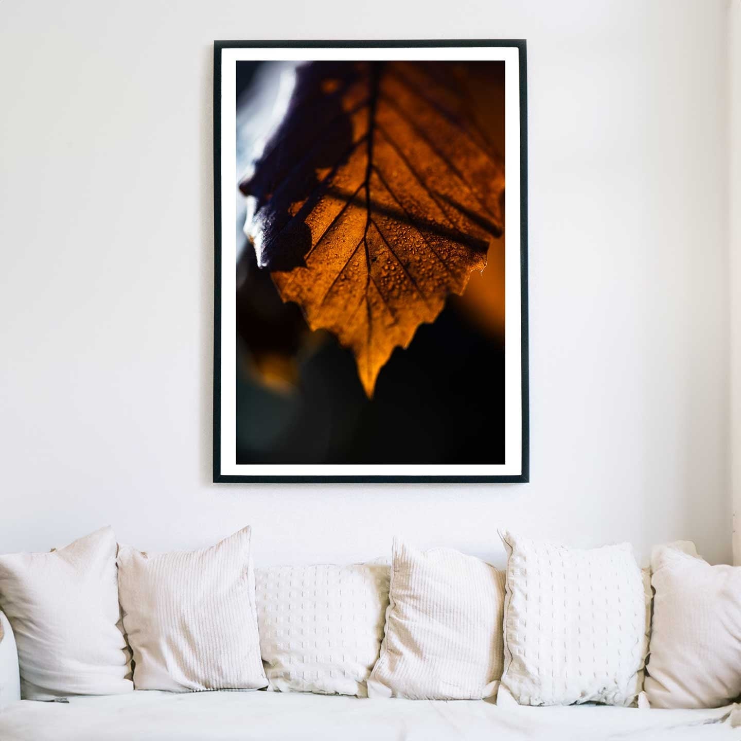 Autumn Leaf, Fall Wall Decor, Red Fall Leaf Wall Art, Farmhouse Fall Decor Fine Art Decor, A4, A3, A2