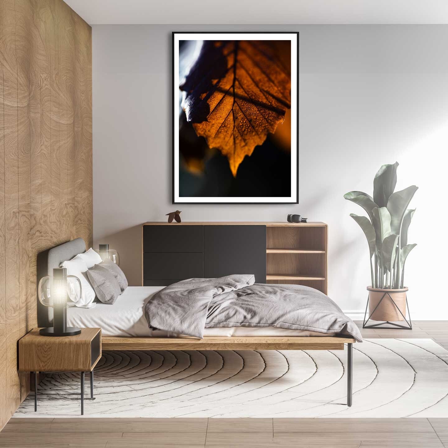 Autumn Leaf, Fall Wall Decor, Red Fall Leaf Wall Art, Farmhouse Fall Decor Fine Art Decor, A4, A3, A2
