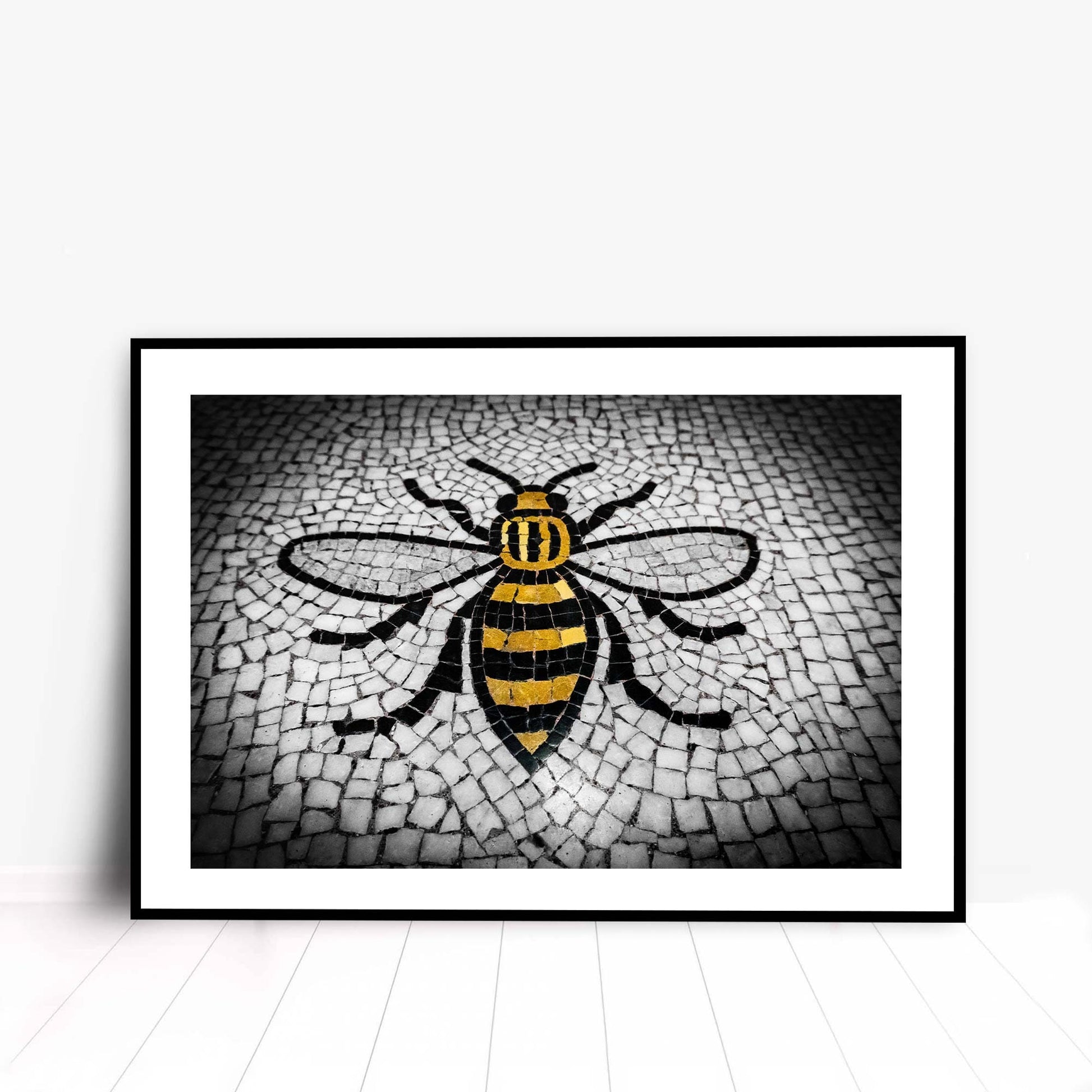 Manchester Worker Bee Mosaic Mancunian Fine Art Print, Manchester Town Hall Iconic Symbol, A4, A3, A2