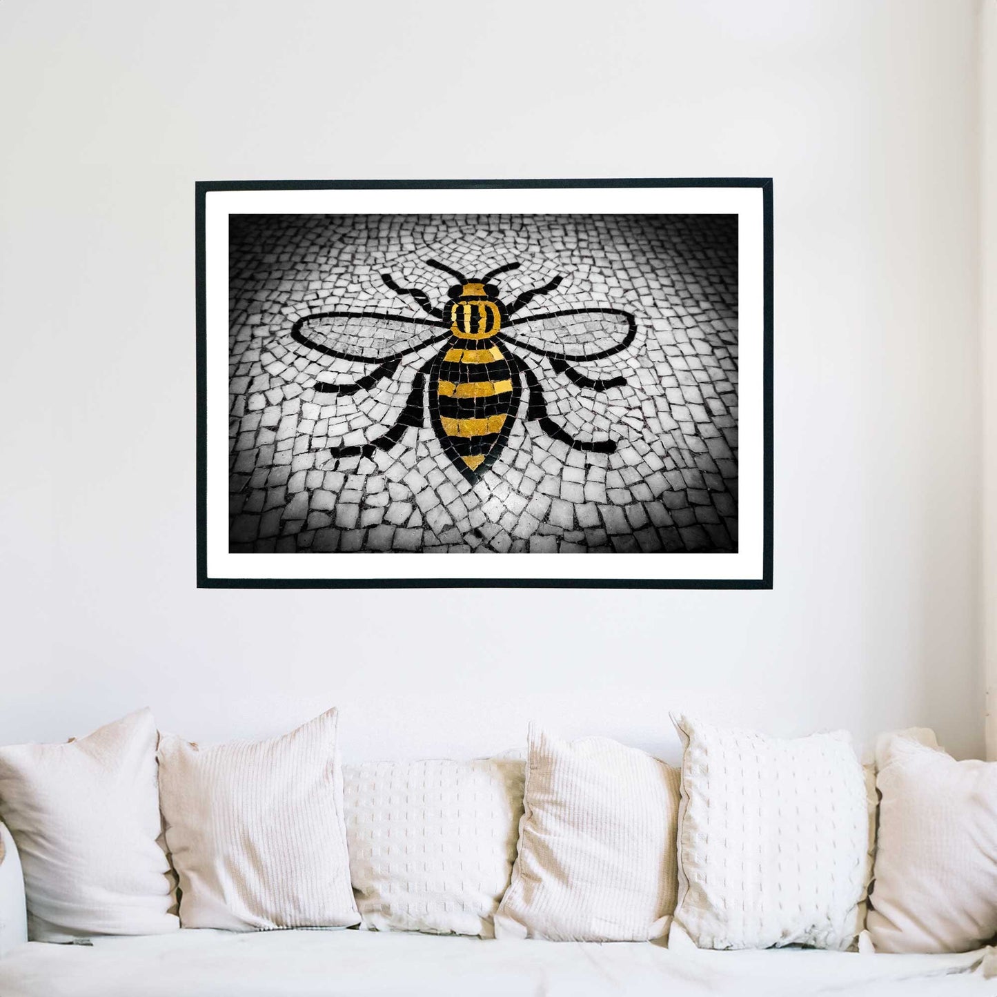 Manchester Worker Bee Mosaic Mancunian Fine Art Print, Manchester Town Hall Iconic Symbol, A4, A3, A2