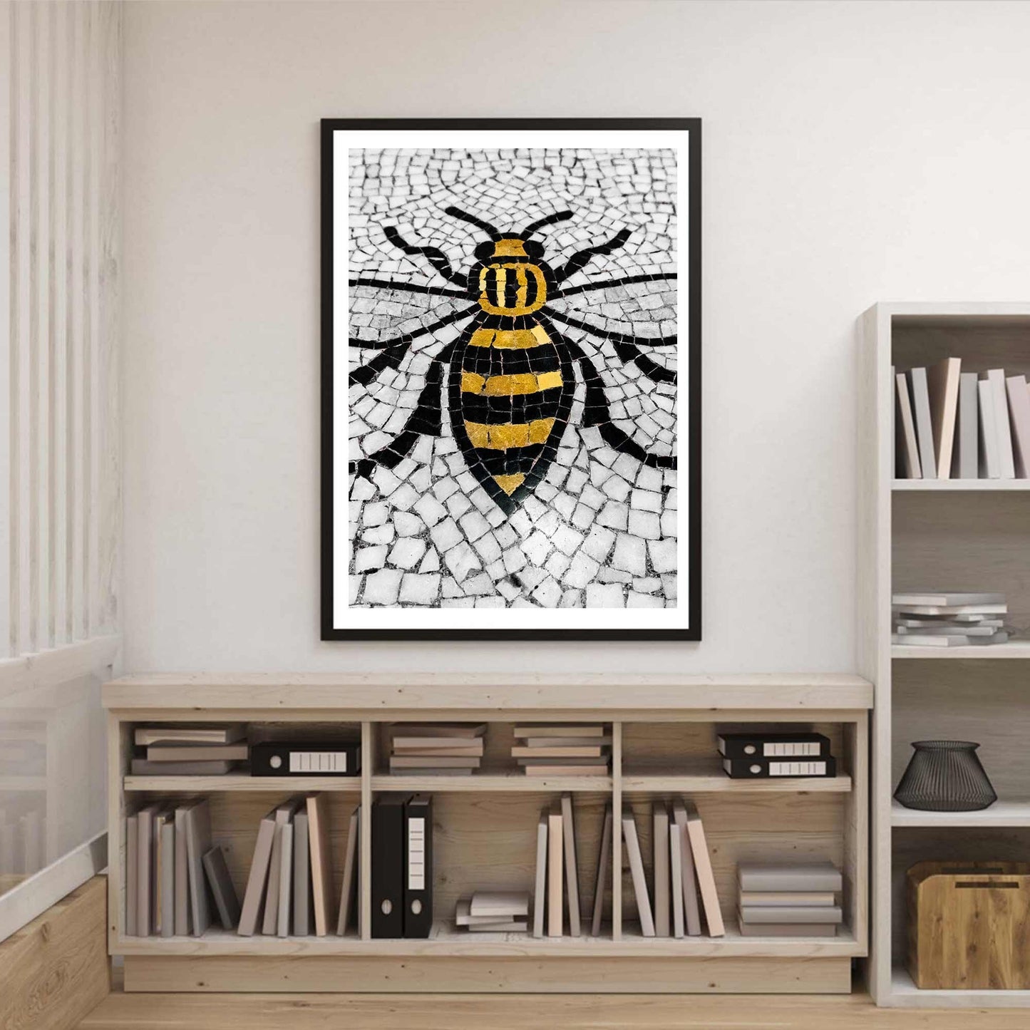 Manchester Worker Bee Mosaic Mancunian Fine Art Print, Manchester Town Hall Iconic Symbol, A4, A3, A2