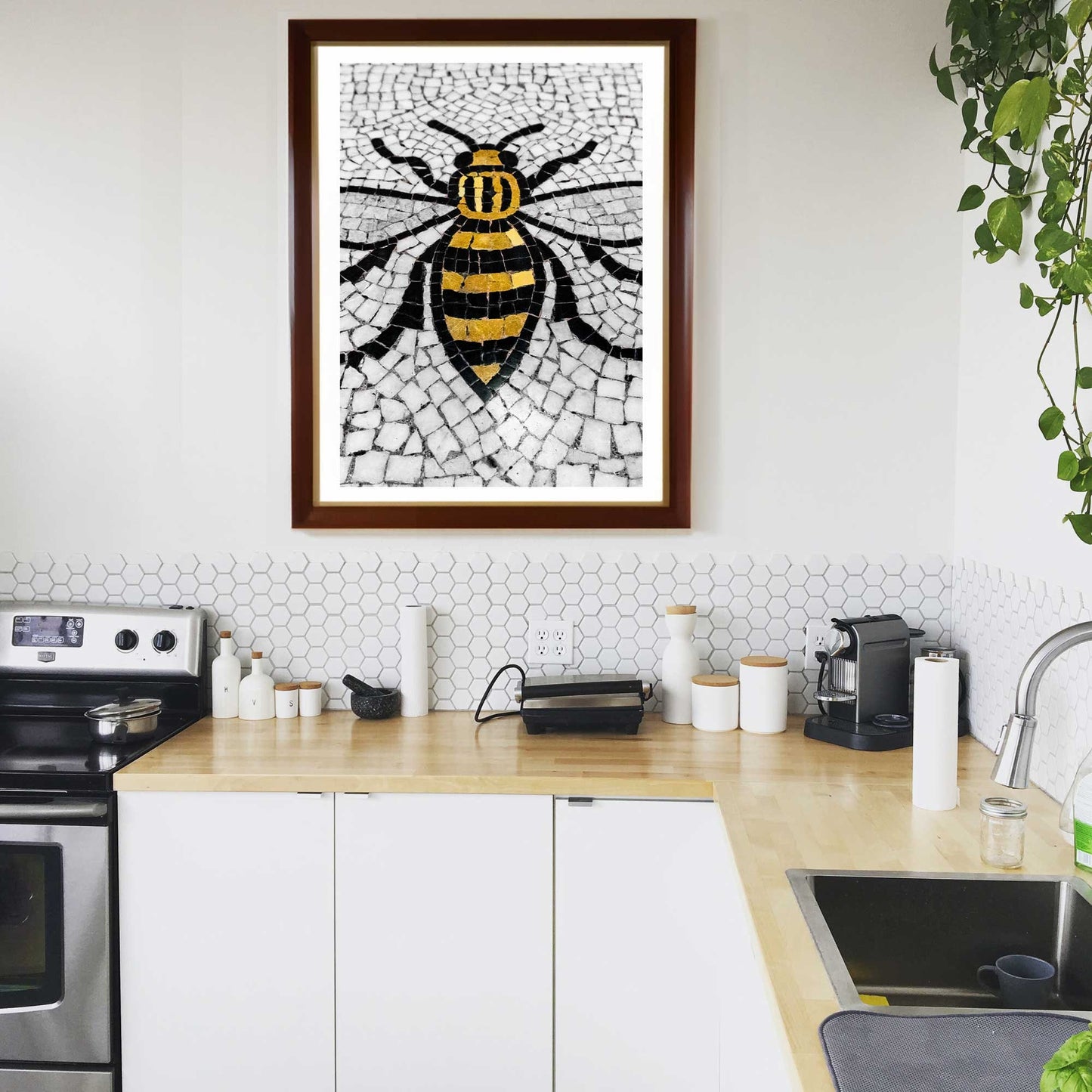 Manchester Worker Bee Mosaic Mancunian Fine Art Print, Manchester Town Hall Iconic Symbol, A4, A3, A2