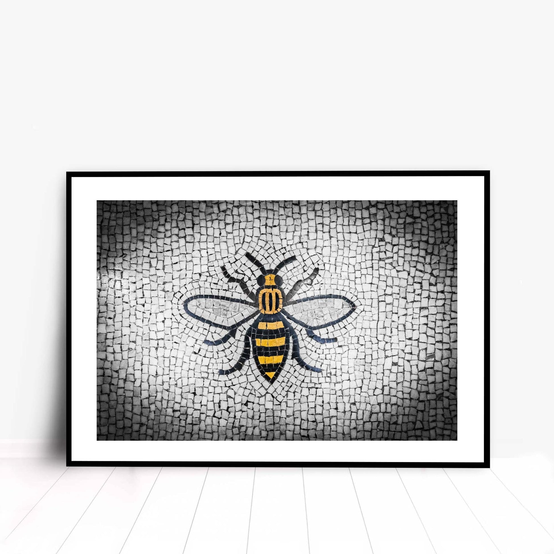 Manchester Worker Bee Mosaic Mancunian Fine Art Print, Manchester Town Hall Iconic Symbol, A4, A3, A2
