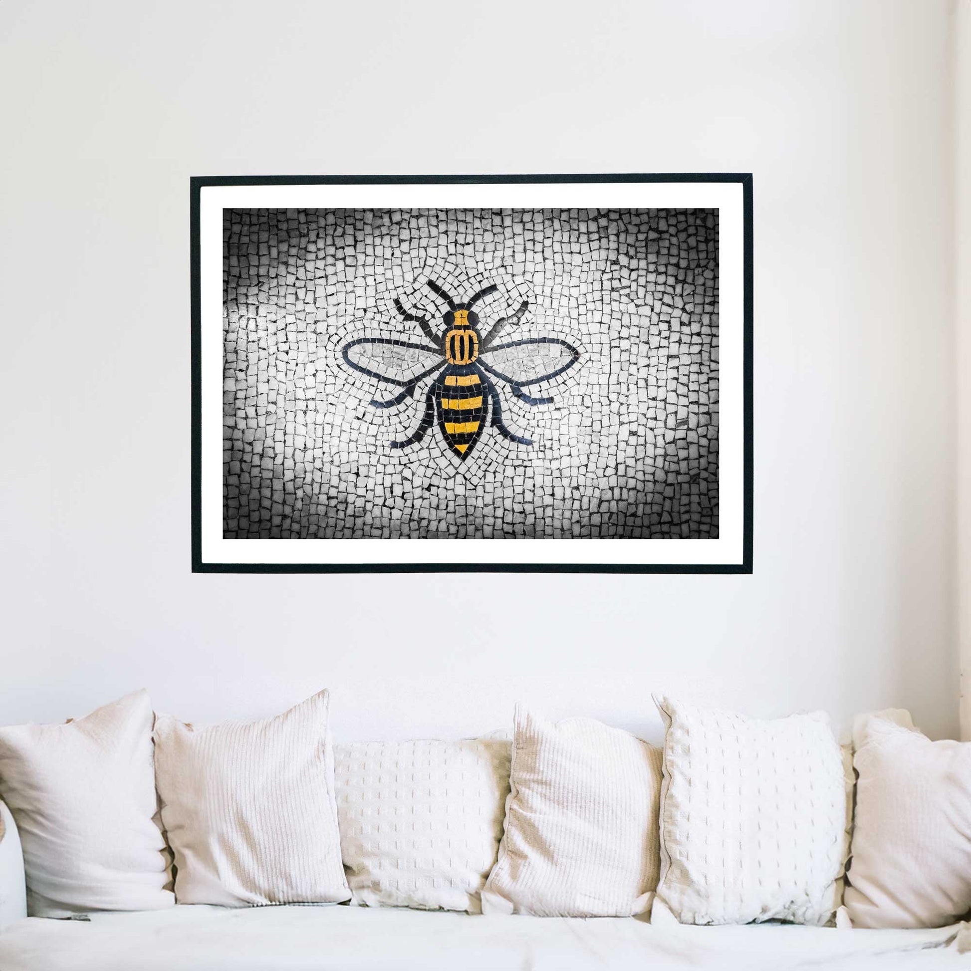 Manchester Worker Bee Mosaic Mancunian Fine Art Print, Manchester Town Hall Iconic Symbol, A4, A3, A2