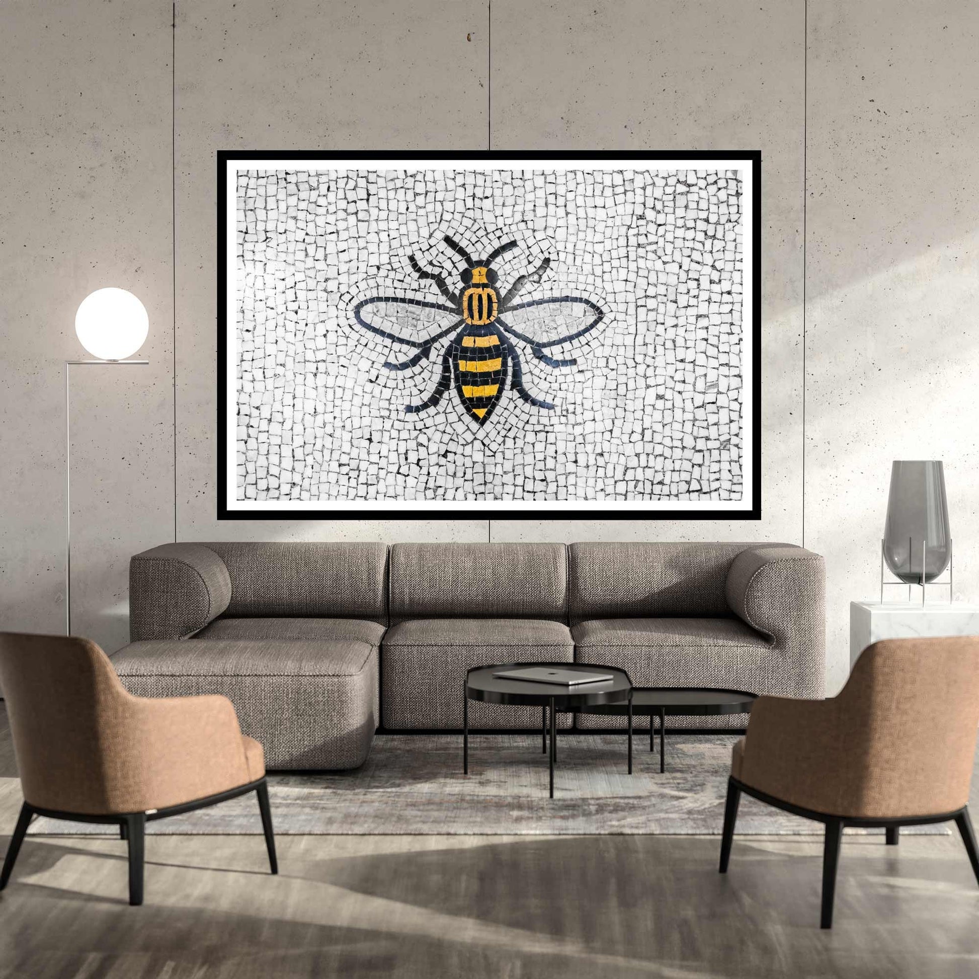 Manchester Worker Bee Mosaic Mancunian Fine Art Print, Manchester Town Hall Iconic Symbol, A4, A3, A2