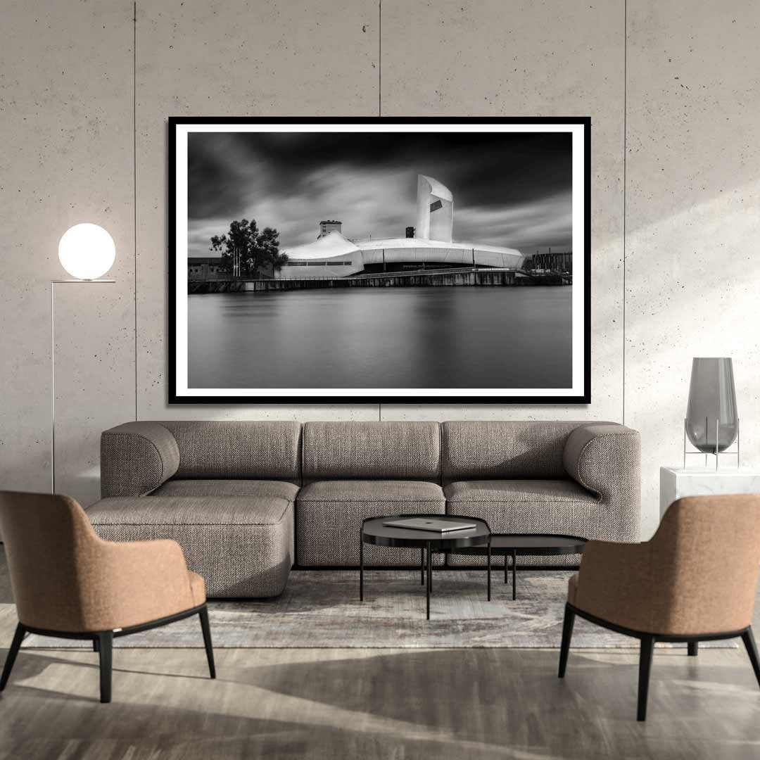 Minimalist Black and White Urban Landscape Fine Art of the Imperial War Museum North, Art Print, Architecture Print, Wall Print