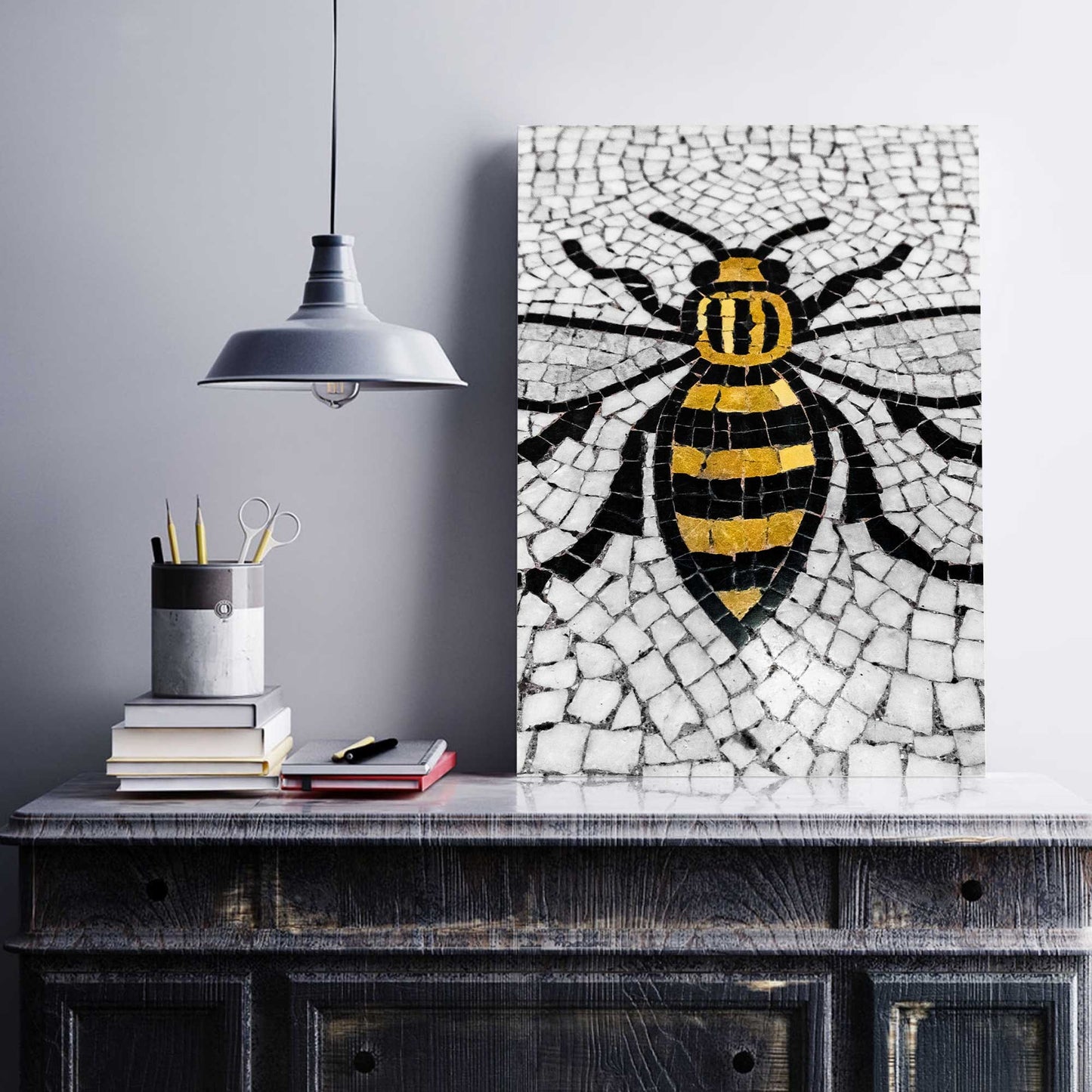 Manchester Worker Bee Mosaic Mancunian Fine Art Print, Manchester Town Hall Iconic Symbol, A4, A3, A2