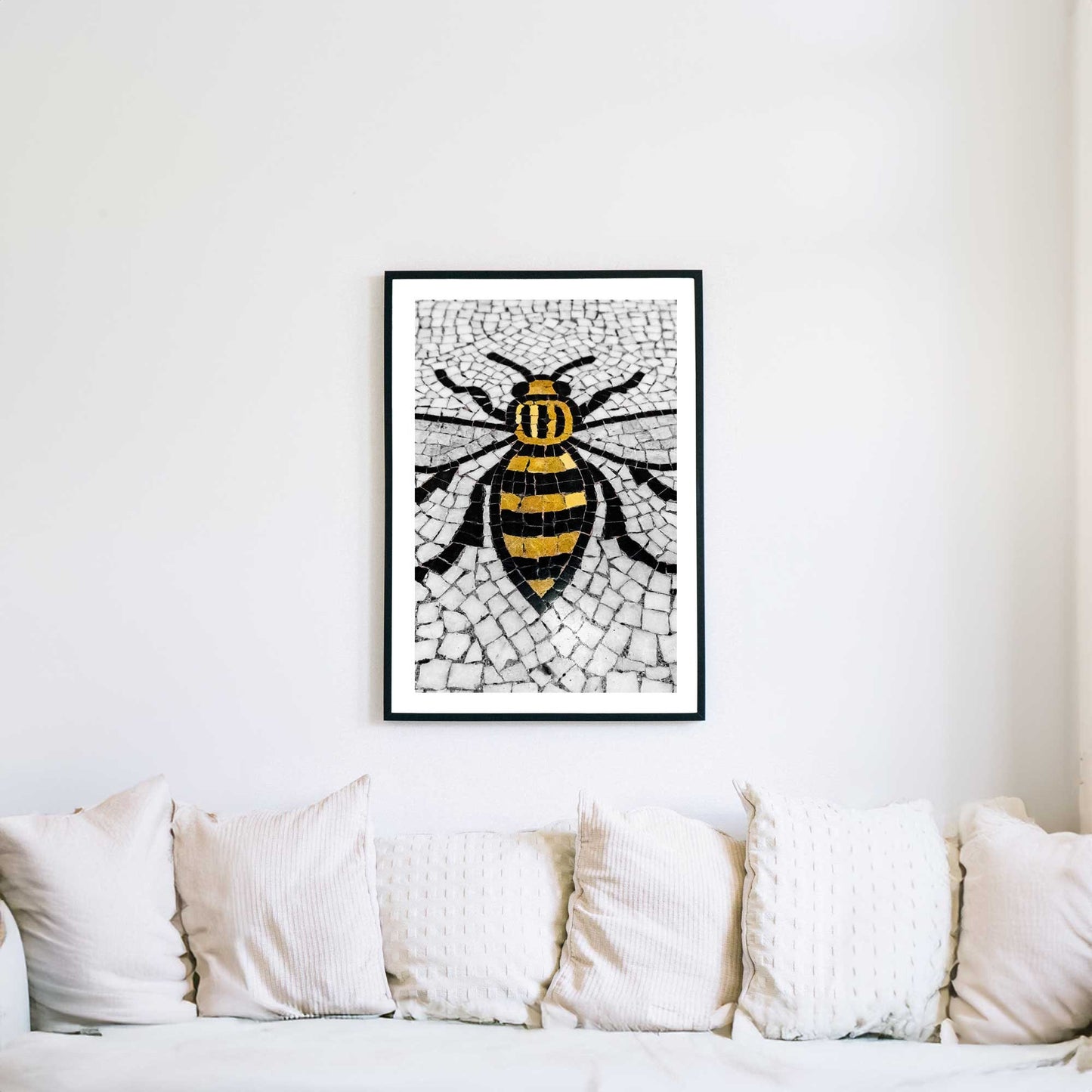 Manchester Worker Bee Mosaic Mancunian Fine Art Print, Manchester Town Hall Iconic Symbol, A4, A3, A2