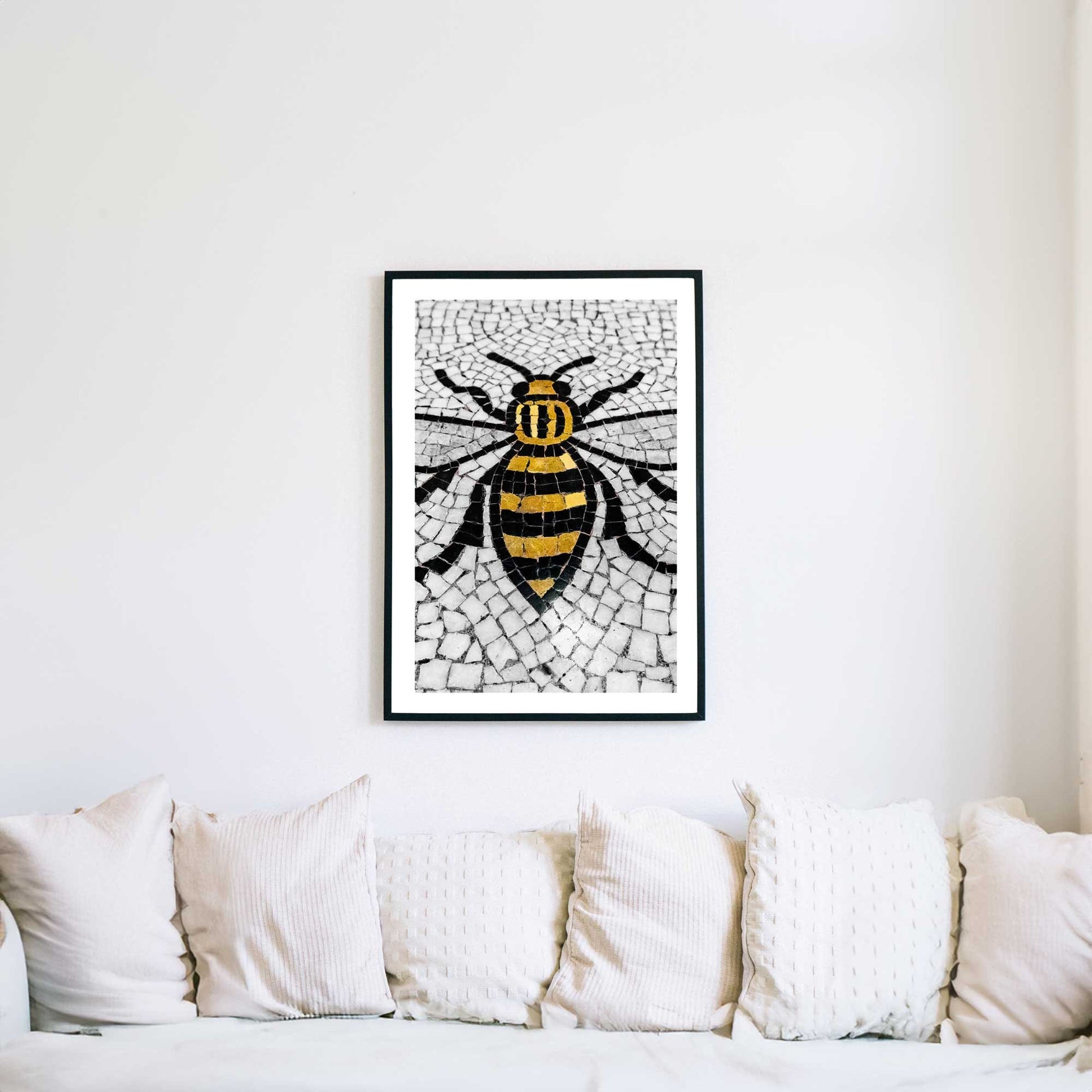 Manchester Worker Bee Mosaic Mancunian Fine Art Print, Manchester Town Hall Iconic Symbol, A4, A3, A2