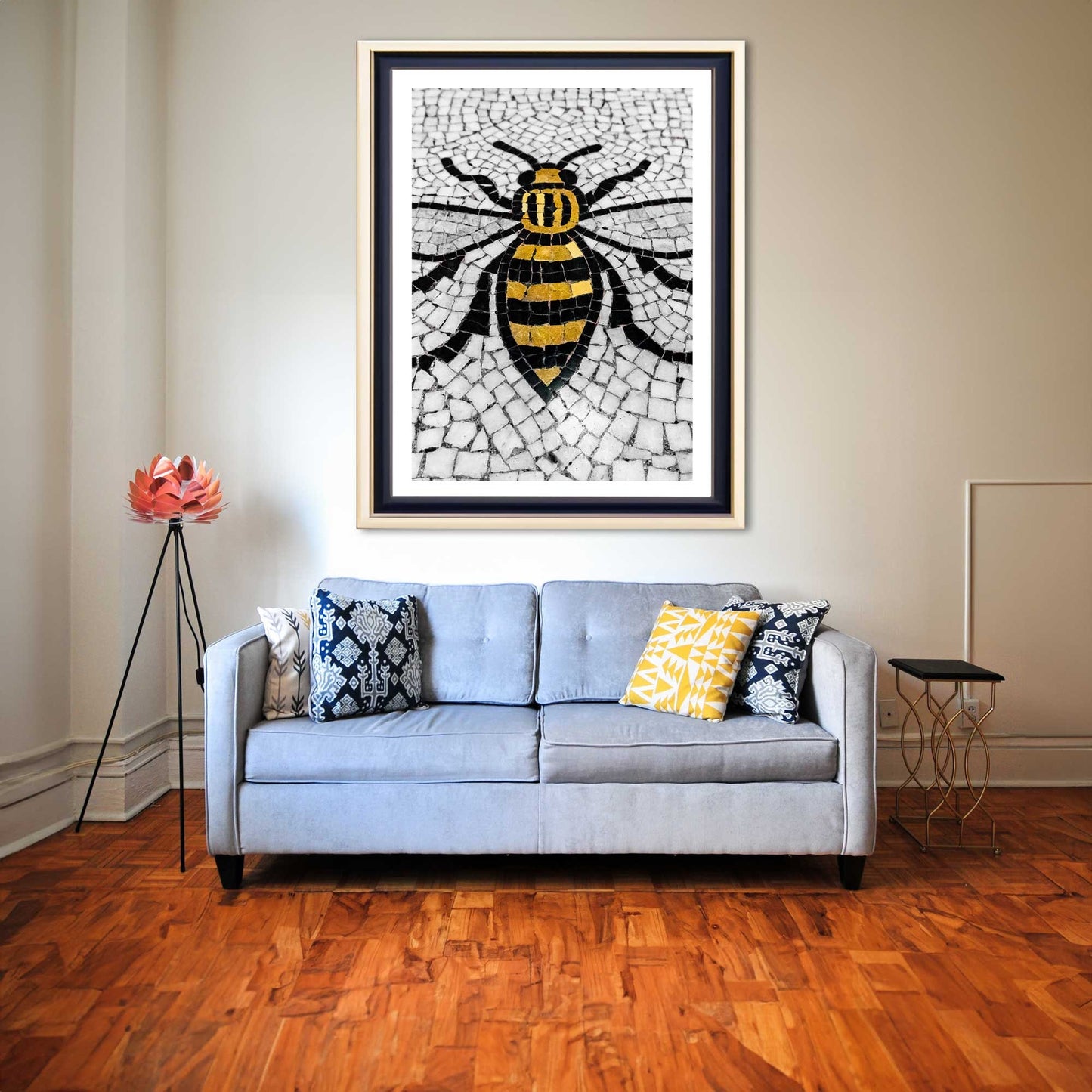 Manchester Worker Bee Mosaic Mancunian Fine Art Print, Manchester Town Hall Iconic Symbol, A4, A3, A2
