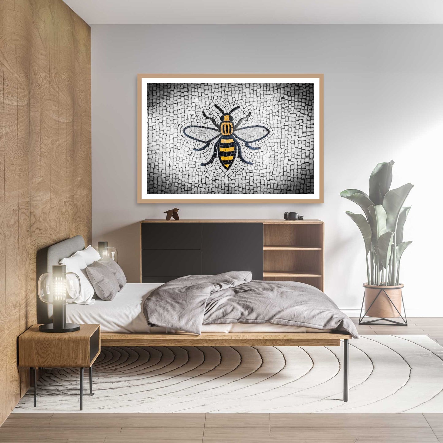 Manchester Worker Bee Mosaic Mancunian Fine Art Print, Manchester Town Hall Iconic Symbol, A4, A3, A2