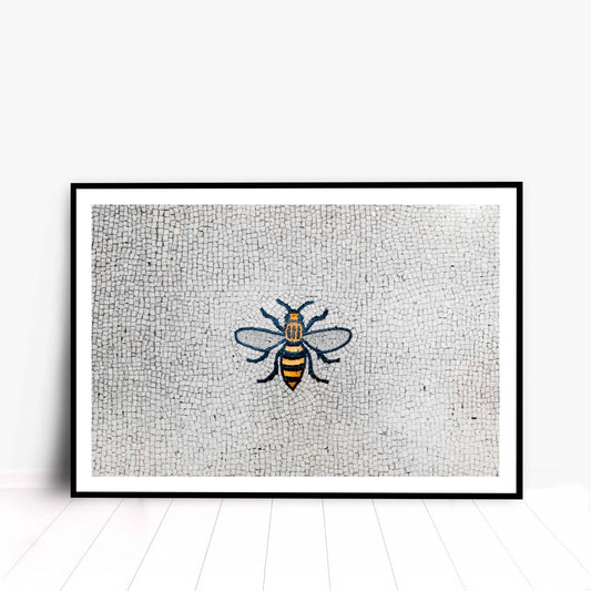 Manchester Worker Bee Mosaic Mancunian Fine Art Print, Manchester Town Hall Iconic Symbol, A4, A3, A2