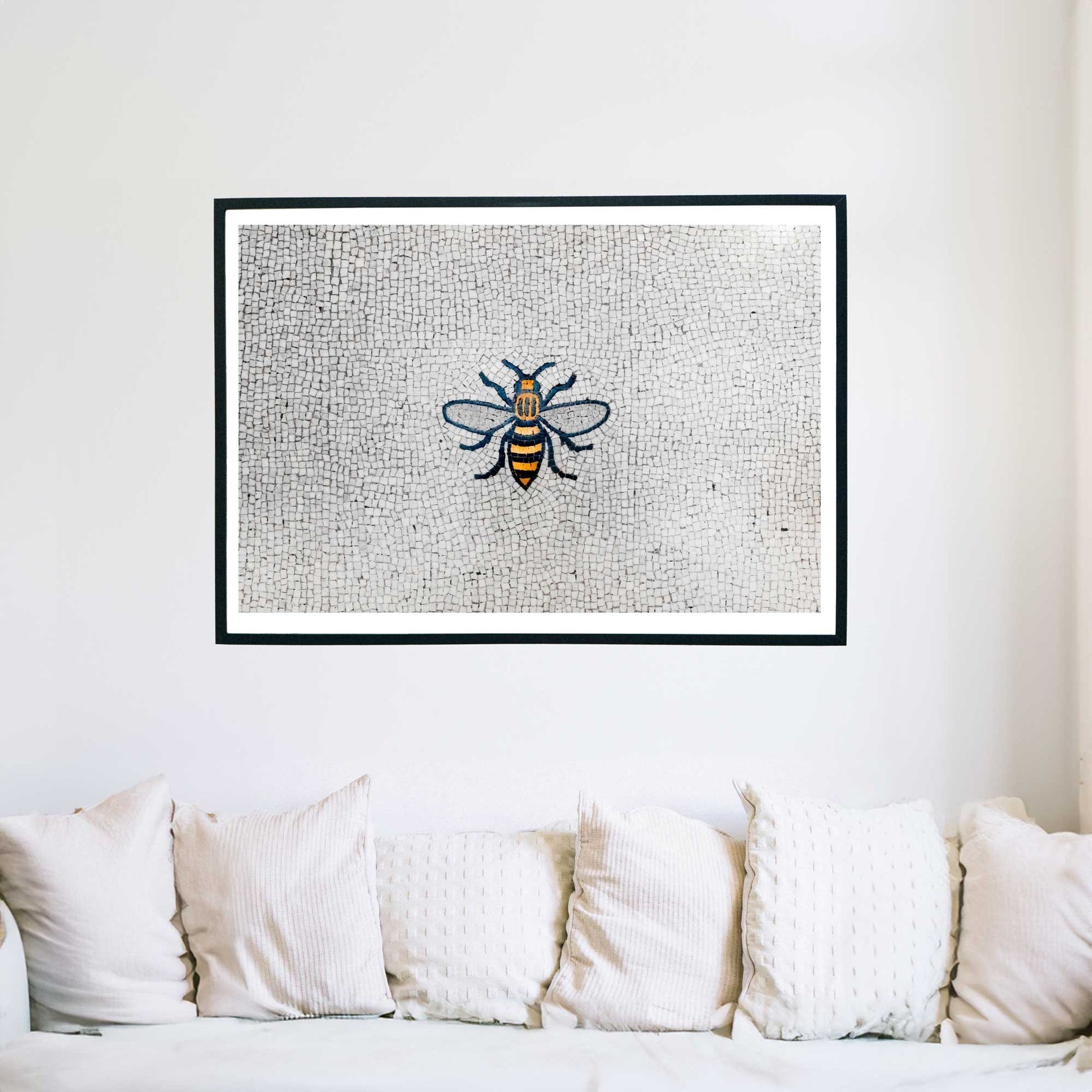 Manchester Worker Bee Mosaic Mancunian Fine Art Print, Manchester Town Hall Iconic Symbol, A4, A3, A2