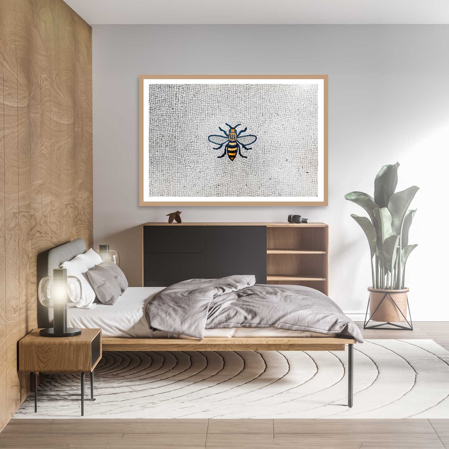 Manchester Worker Bee Mosaic Mancunian Fine Art Print, Manchester Town Hall Iconic Symbol, A4, A3, A2