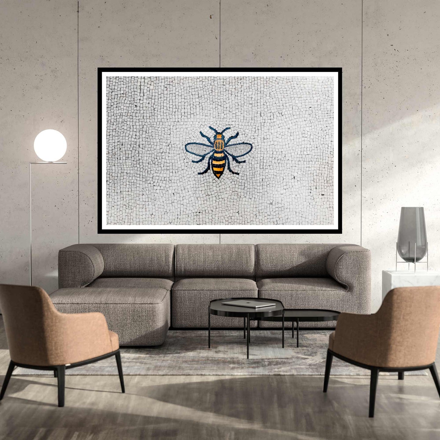 Manchester Worker Bee Mosaic Mancunian Fine Art Print, Manchester Town Hall Iconic Symbol, A4, A3, A2