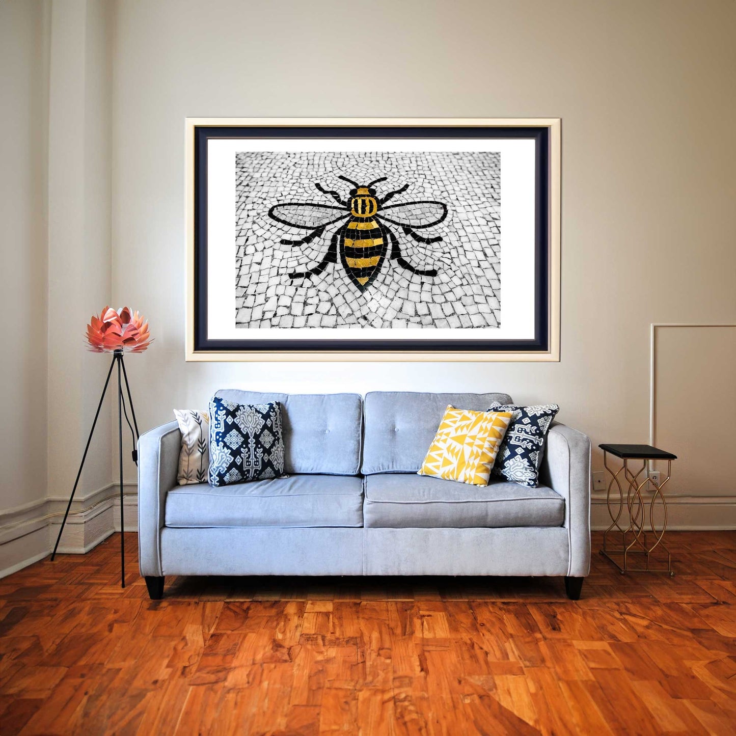 Manchester Worker Bee Mosaic Mancunian Fine Art Print, Manchester Town Hall Iconic Symbol, A4, A3, A2