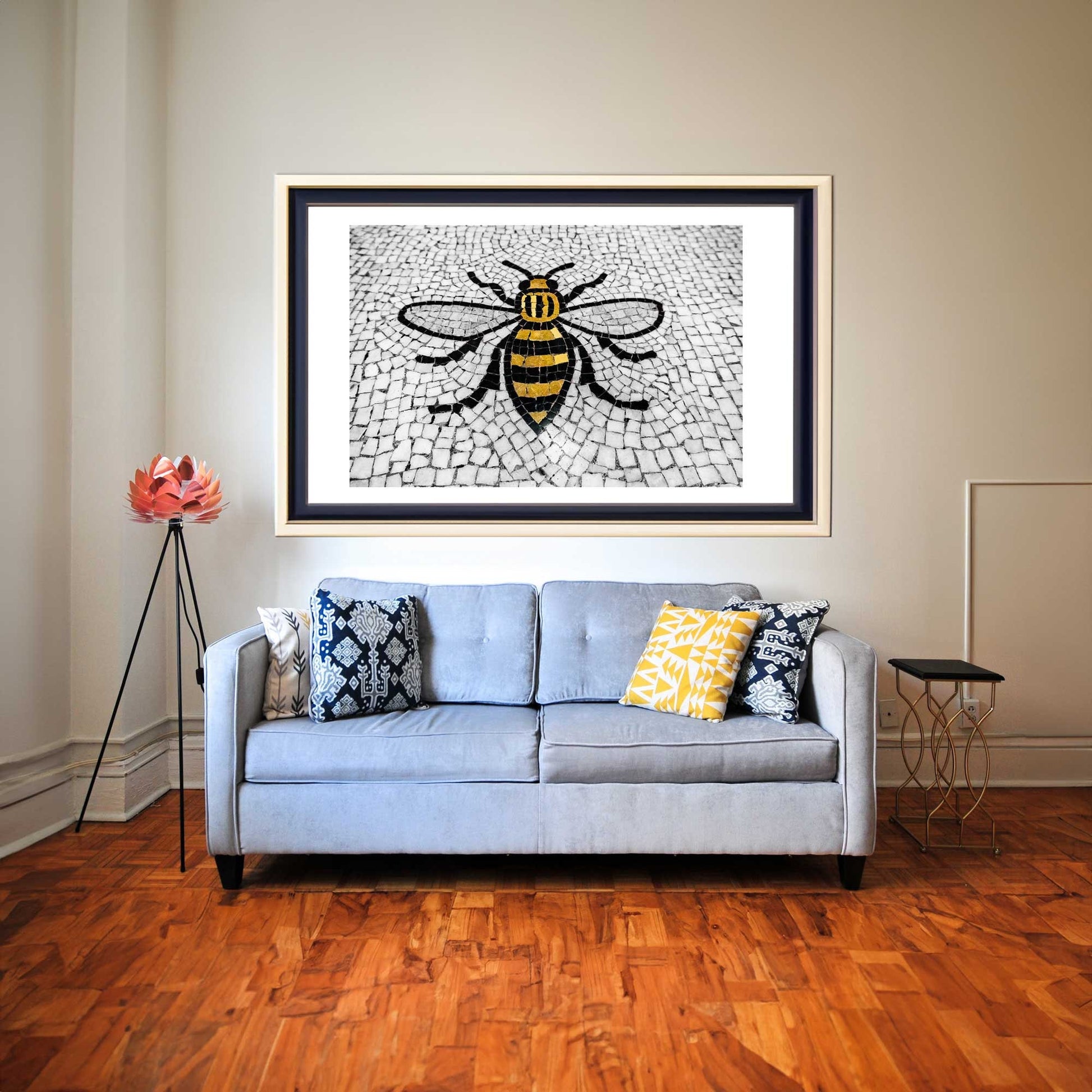 Manchester Worker Bee Mosaic Mancunian Fine Art Print, Manchester Town Hall Iconic Symbol, A4, A3, A2