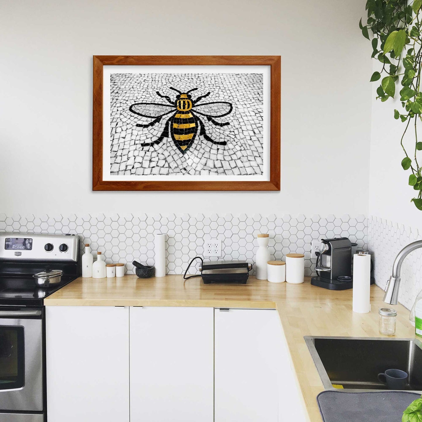 Manchester Worker Bee Mosaic Mancunian Fine Art Print, Manchester Town Hall Iconic Symbol, A4, A3, A2