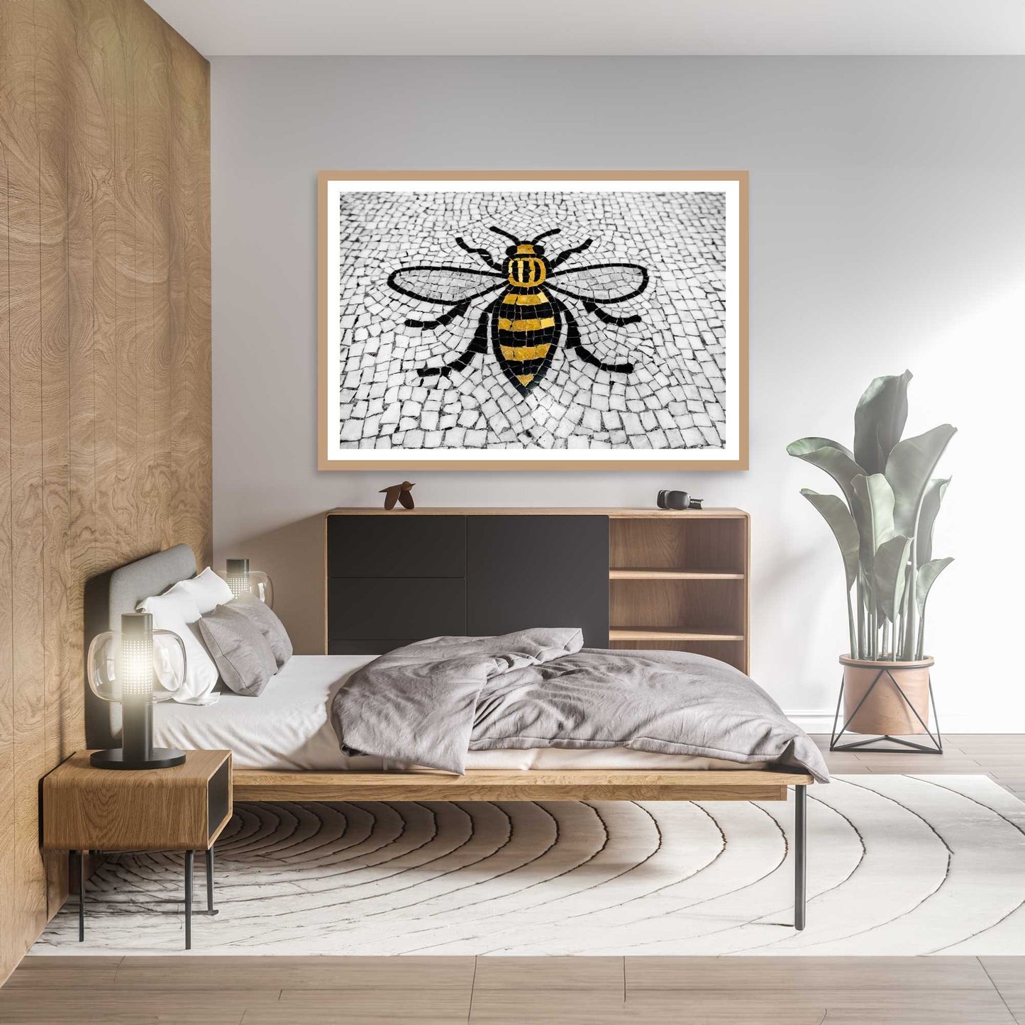 Manchester Worker Bee Mosaic Mancunian Fine Art Print, Manchester Town Hall Iconic Symbol, A4, A3, A2