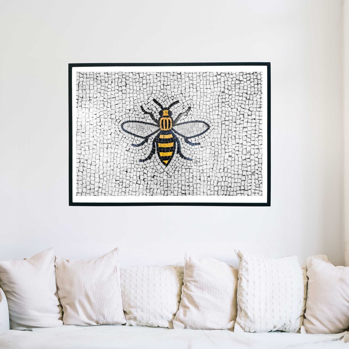 Manchester Worker Bee Mosaic Mancunian Fine Art Print, Manchester Town Hall Iconic Symbol, A4, A3, A2