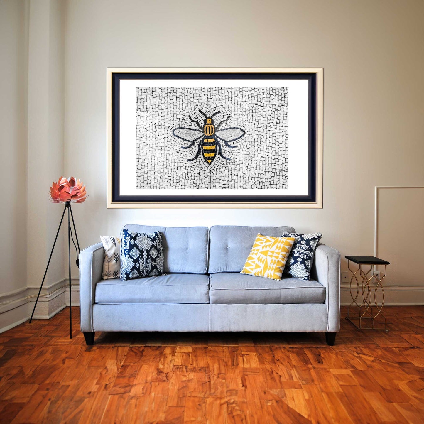 Manchester Worker Bee Mosaic Mancunian Fine Art Print, Manchester Town Hall Iconic Symbol, A4, A3, A2