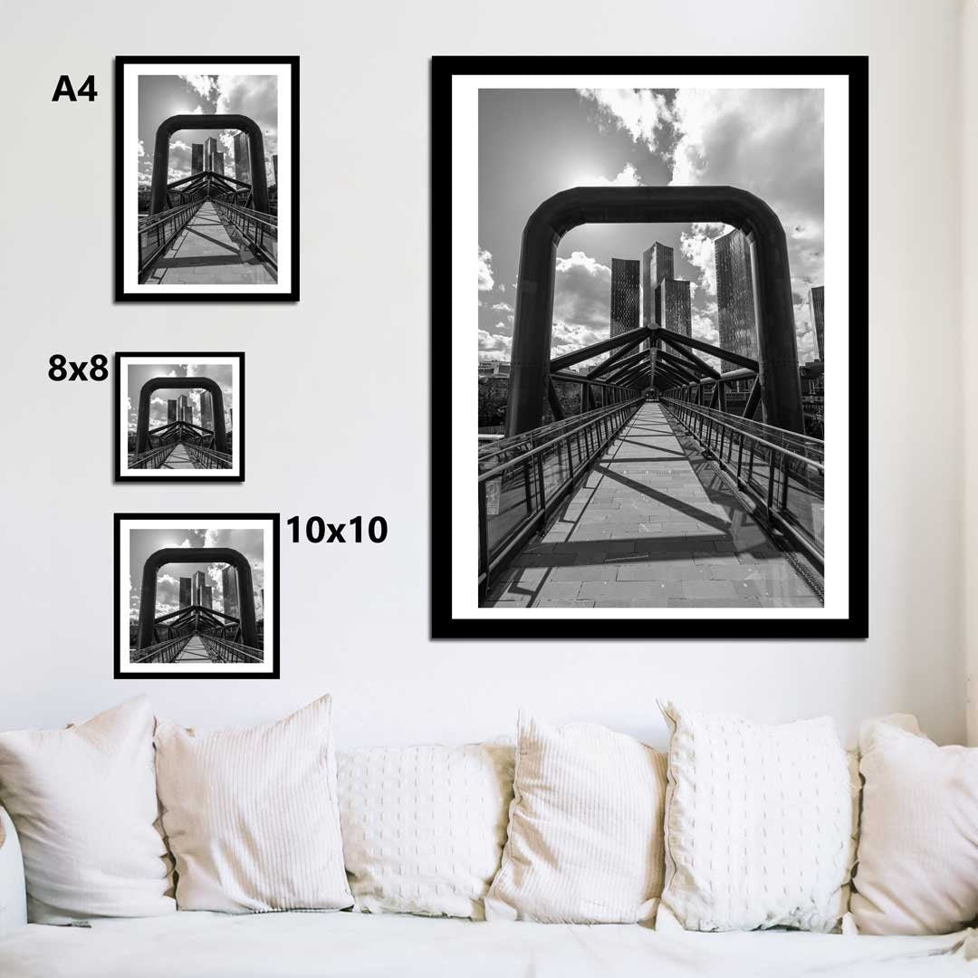 Black and White Manchester, Urban Industrial Architecture Print, Unframed, Print Art, Wall Decor, Contemporary, Modern Photography