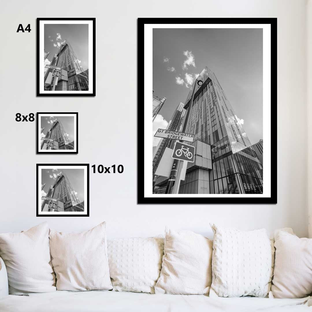 Black and White Manchester Beetham Skyscraper Tower, Urban Industrial Architecture Print, Print Art, Contemporary, Modern Photography