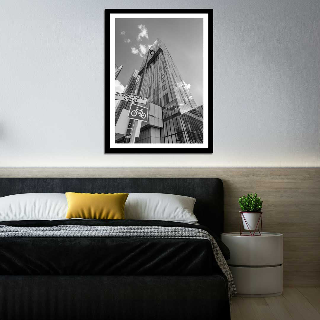 Black and White Manchester Beetham Skyscraper Tower, Urban Industrial Architecture Print, Print Art, Contemporary, Modern Photography