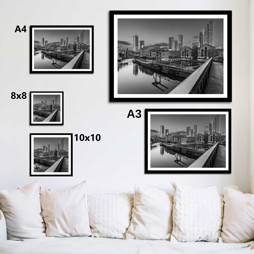 Black and White Manchester, Urban Industrial Architecture Print, Unframed, Print Art, Wall Decor, Contemporary, Modern Photography