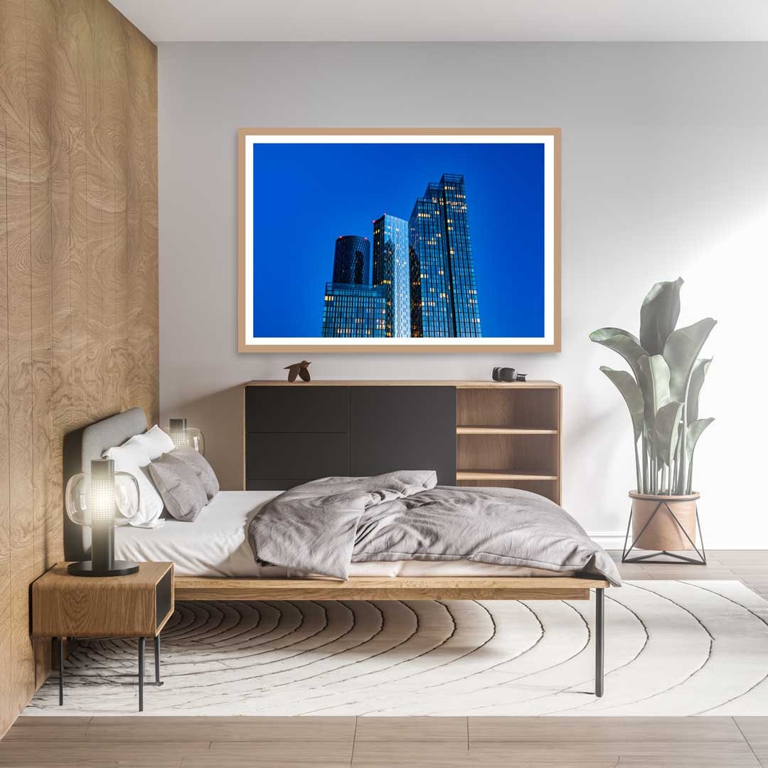 Blue Cityscape, Manchester Contemporary Modern Photography, Urban Industrial Architecture Print, Unframed, Print Art, Wall Decor,