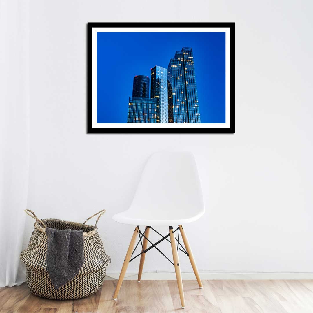 Blue Cityscape, Manchester Contemporary Modern Photography, Urban Industrial Architecture Print, Unframed, Print Art, Wall Decor,