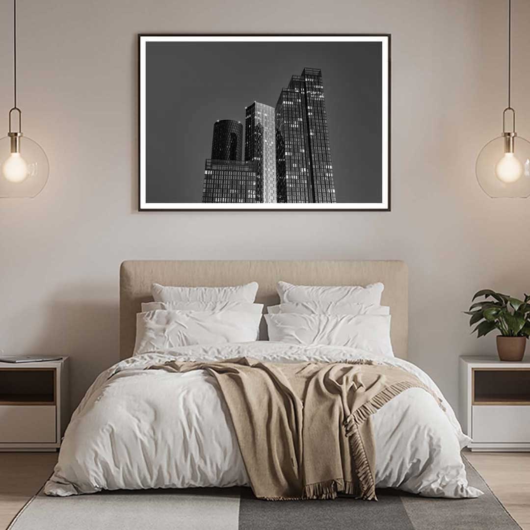 Black and White Cityscape, Manchester Contemporary Modern Photography, Urban Industrial Architecture Print, Unframed, Print Art, Wall Decor,