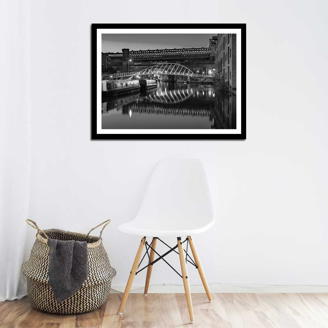 Black and White Cityscape, Manchester Contemporary Modern Photography, Urban Industrial Architecture Print, Unframed, Print Art, Wall Decor