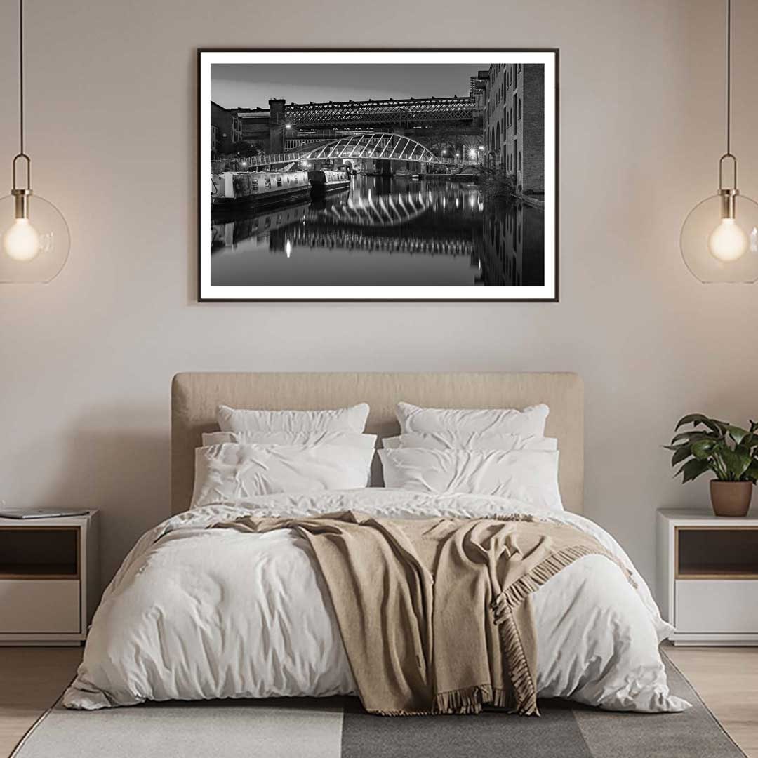 Black and White Cityscape, Manchester Contemporary Modern Photography, Urban Industrial Architecture Print, Unframed, Print Art, Wall Decor