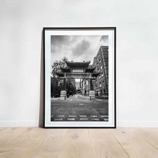 Black and White Manchester Urban Industrial Architecture Print, Contemporary Modern Photography, China Town, Wall Decor, Living Room Art